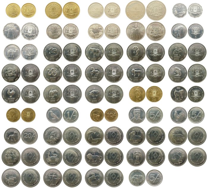 Somalia, Somaliland. Various Denominations 1967/2006 (44 coins)  (Ingen mindstepris)