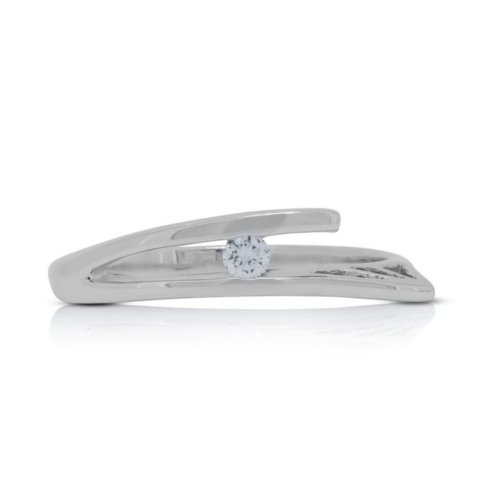 Ring - 18 kraat Hvidguld -  008ct tw Diamant (Natur)