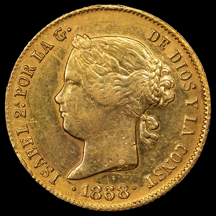 Spanien. Isabel II (1833-1868). 4 Pesos 1868 Manila  (Ingen mindstepris)