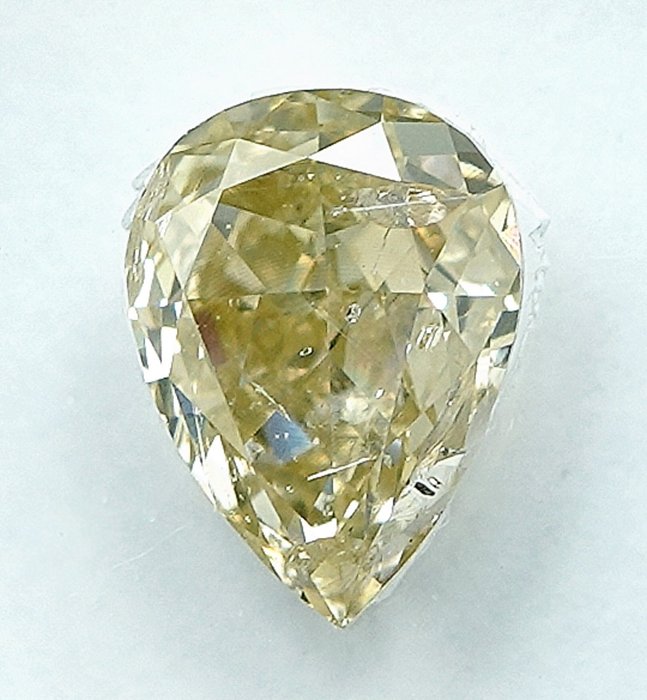 1 pcs Diamant  (Naturfarvet)  - 1.01 ct - Fancy light Gul - I1 - International Gemological Institute (IGI)