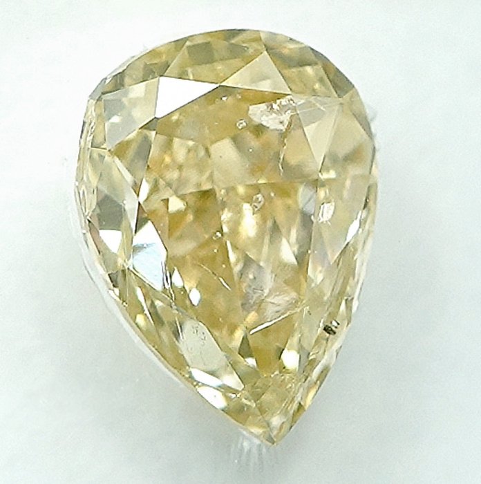 1 pcs Diamant  (Naturfarvet)  - 1.01 ct - Fancy light Gul - I1 - International Gemological Institute (IGI)