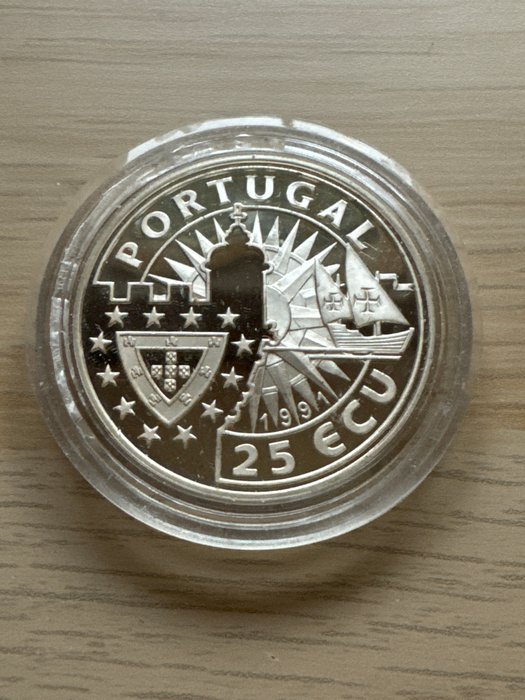 Portugal. 25 Ecu 1991 Henrique Navegador  - 28g  (Ingen mindstepris)