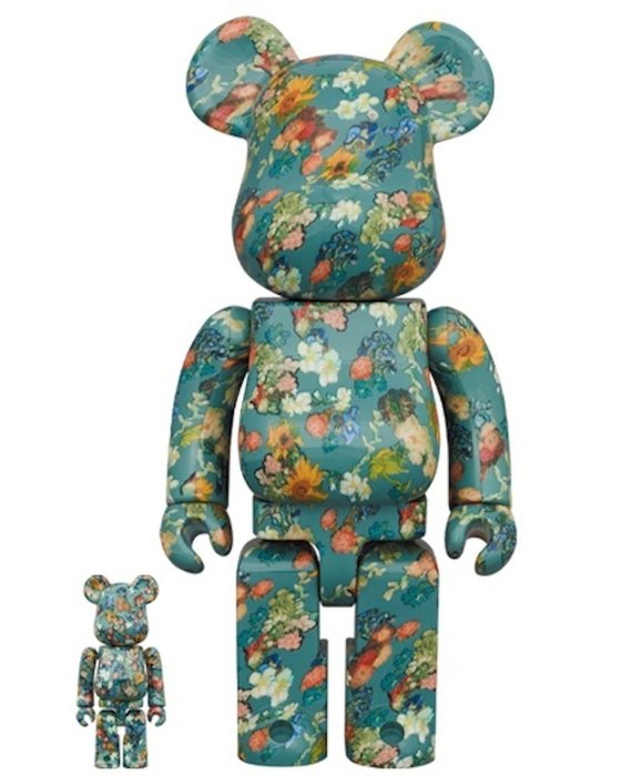 Medicom Toy Be@rbrick - 400%  100% Bearbrick set - Vincent Van Gogh (50th Anniversary - Floral Pattern)