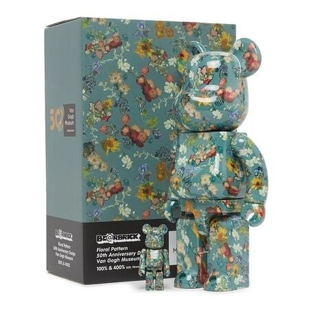 Medicom Toy Be@rbrick - 400%  100% Bearbrick set - Vincent Van Gogh (50th Anniversary - Floral Pattern)