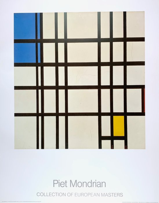 Piet Mondrian - Rhythm in Straight Line, 1942 - Artprint - 90 x 70 cm