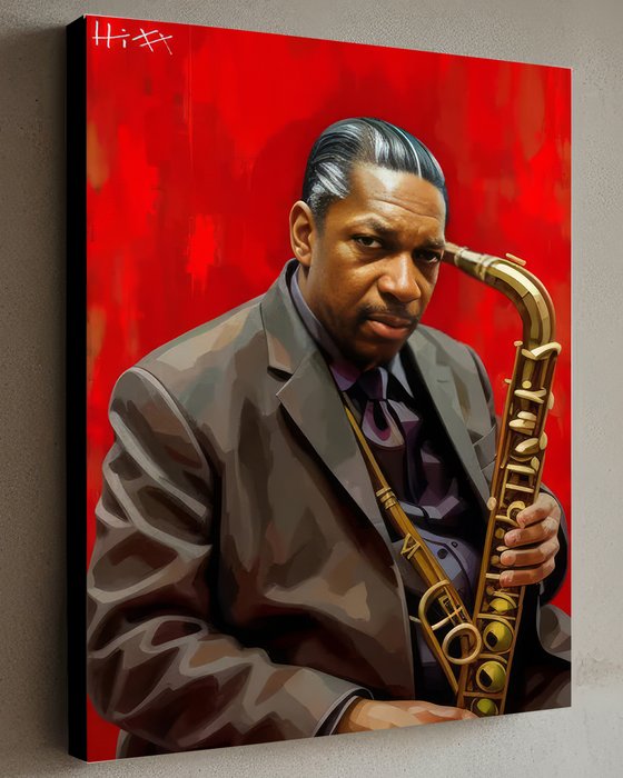 Jacob Hitt - John Coltrane Royal Portrait - Canvas ready-to-hang w/COA by artist Jacob Hitt