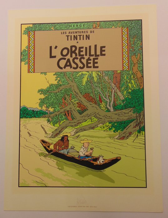 Herge - 1 Serigrafi - Kuifje - L'Oreille cassée - 1986