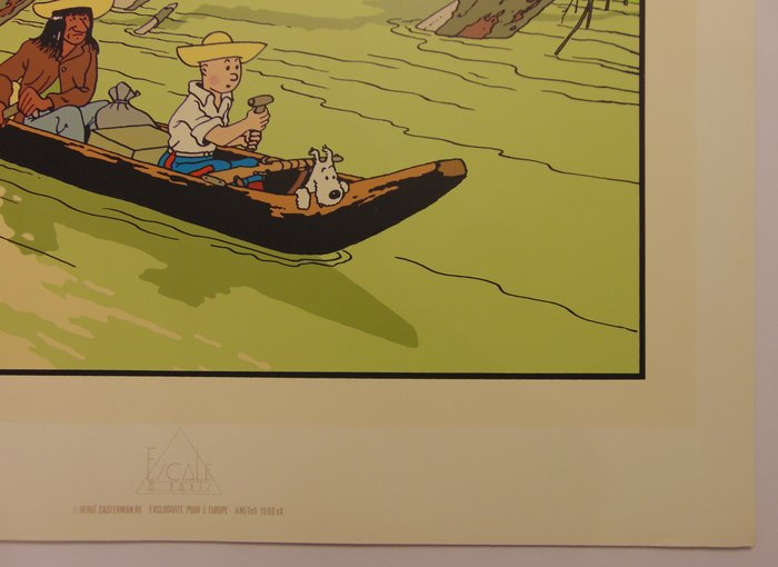 Herge - 1 Serigrafi - Kuifje - L'Oreille cassée - 1986