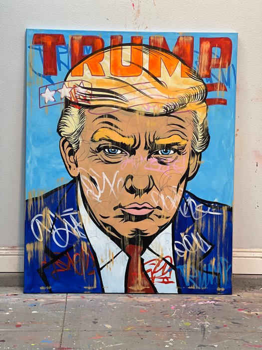 Dillon Boy (1979) - World's Largest Original Hand Painted President Donald Trump Painting Portrait Republican Pop Art