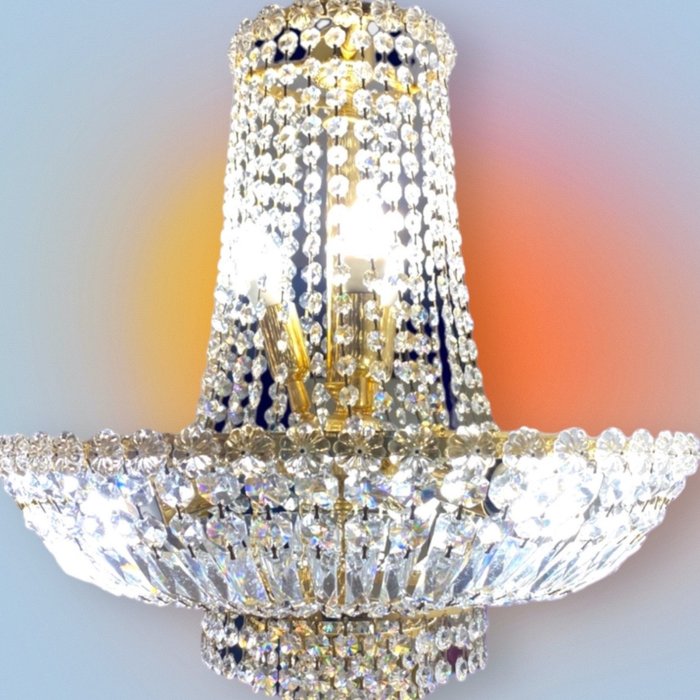 Elegante  Lámpara de Diseño - Loftslampe - Bronze - Swarovski-krystaller - 06 lyspærer