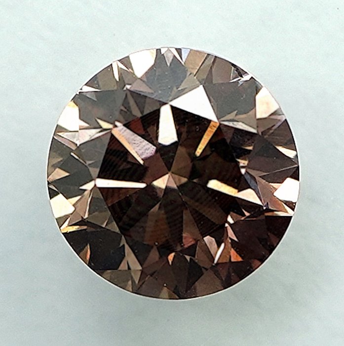 1 pcs Diamant  (Naturfarvet)  - 0.52 ct - Fancy Gullig Brun - VS1 - International Gemological Institute (IGI)