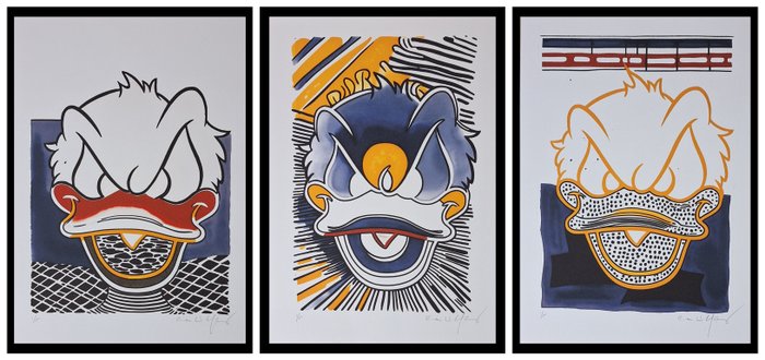 Emma Wildfang - Angry Donald - Triptychon  "Comic Icons as Still Life" series Roy Lichtenstein