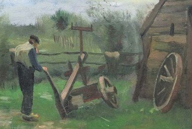 Johan Frederik Scherrewitz (1868-1951) - Boer met ploeg