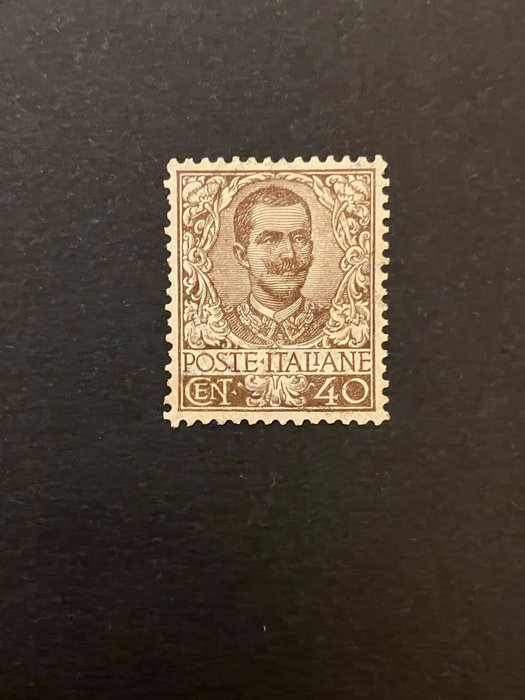 Italien Kongerige 1901 - Victor Emmanuel III 40 c. Blomster MNH** - Sassone n. 74