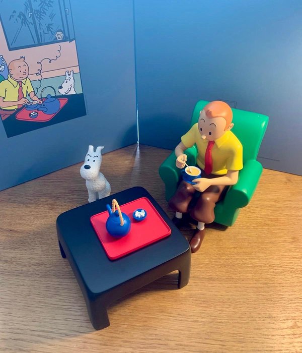 Statue Resin Tintin and Snowy Teatime - Tintinimaginatio 47002 - Tintin