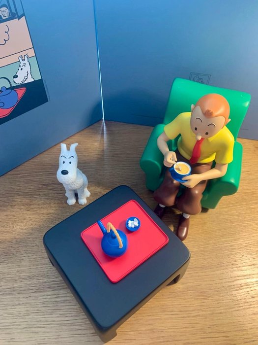 Statue Resin Tintin and Snowy Teatime - Tintinimaginatio 47002 - Tintin