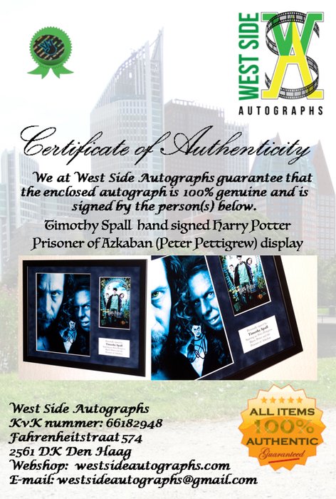 Harry Potter - Timothy Spall (Peter Pettigrew) Premium Framed, signed, Certificate of Authenticity