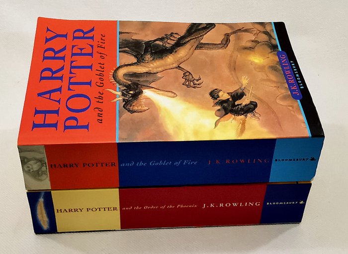 J.K. Rowling - Two First Editions of Harry Potter (The Order of the Phoenix + The Goblet of Fire) - 2000-2004