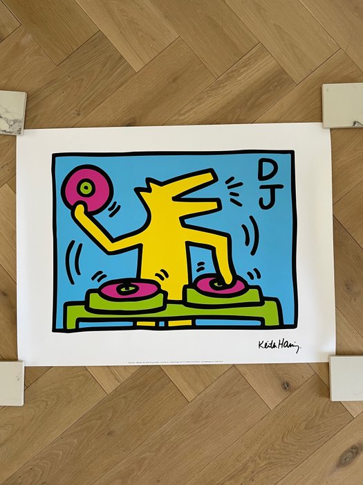 Keith Haring (after) - (1958-1990), Untitled (DJ), 1983, licensed by Artestar NY, Printed in U.K.