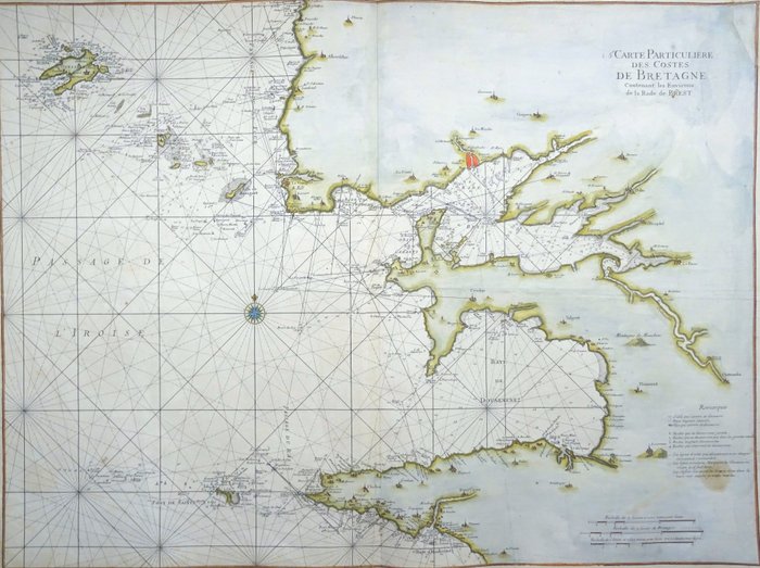 Europa - Frankrig / Bretagne / Bretagne / Brest ....; J.N. Bellin / Dépôt des cartes et plans de la Marine - 5me Carte Particuliere des costes de Bretagne contenant les environs de la rade de Brest - 1751-1760