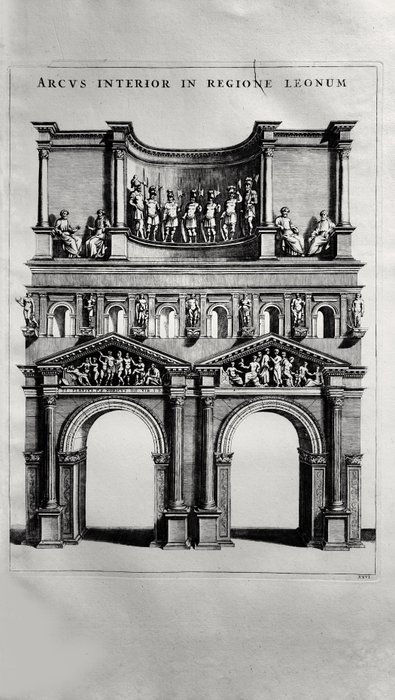 Joan Blaeu / Pieter Mortier - The Gate of the Lions or Porta Leoni in Verona from Nouveau Théâtre d'Italie - 1660-1704