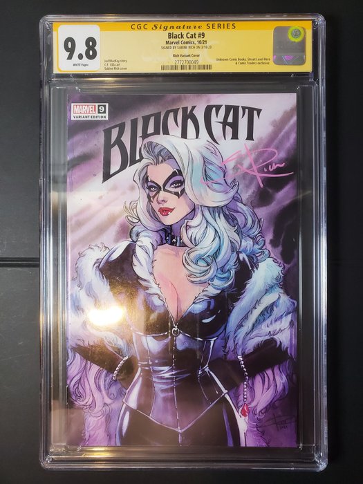 Black Cat #9 - Rich Variant Cover Signed by Sabine Rich on 3/18/23 - 1 Signed graded comic - 2021 - CGC 9.8