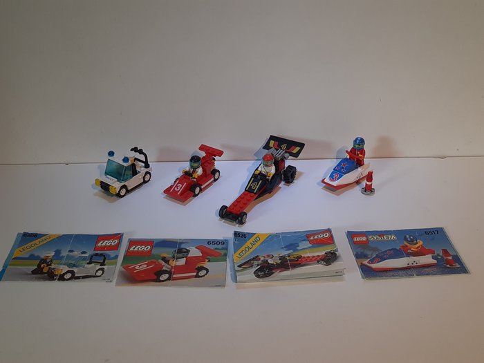 Lego - System - 6509+6526+6517+6506 - Red Racer+ Red Line Racer+ Water Jet+ Precinct Cruiser