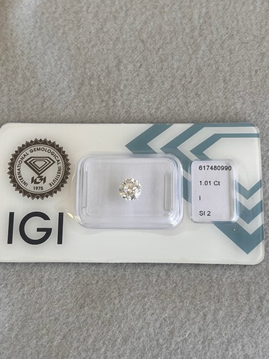 1 pcs Diamant  (Natur)  - 1.01 ct - Rund - I - SI2 - International Gemological Institute (IGI)