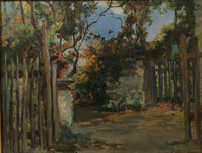 Angelo Malinverni (1877–1947) - Interno di giardino - No Reserve