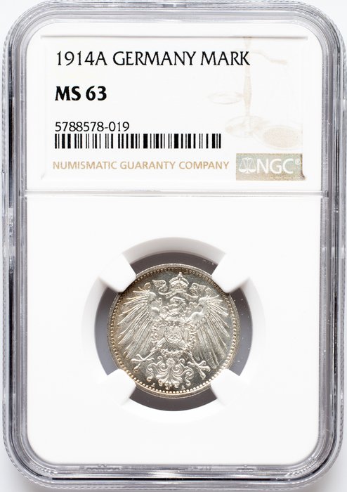 Tyskland. Wilhelm II. 1 Mark 1914 / A - NGC MS 63