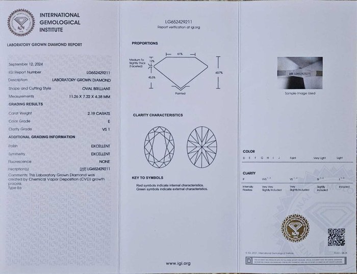 Ingen mindstepris - Ring - 14 karat Hvidguld -  2.59ct. tw. Diamant (Laboratoriedyrket) - Diamant