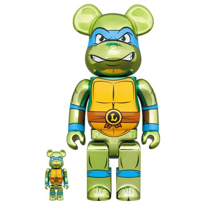 Medicom Toy Be@rbrick - Leonardo Chrome (Teenage Mutant Ninja Turtles) 400%  100% Bearbrick Set