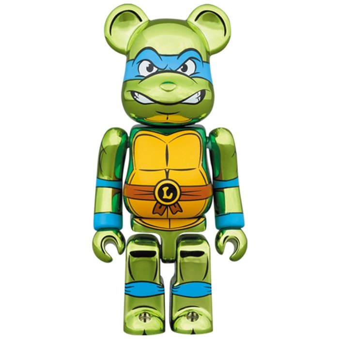 Medicom Toy Be@rbrick - Leonardo Chrome (Teenage Mutant Ninja Turtles) 400%  100% Bearbrick Set