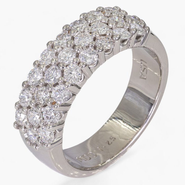 Ingen mindstepris - Ring - 14 karat Hvidguld 140 ct diamanter - IGI certificeret Diamant (Natur)