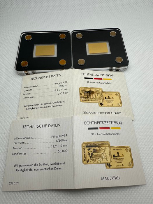 Tyskland. Gold Bar ND 2x1/500 Oz (.999)  (Ingen mindstepris)