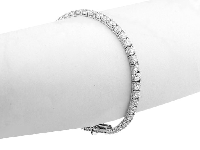 Armbånd - 18 kraat Hvidguld -  9.16ct. tw. Diamant (Laboratoriedyrket)