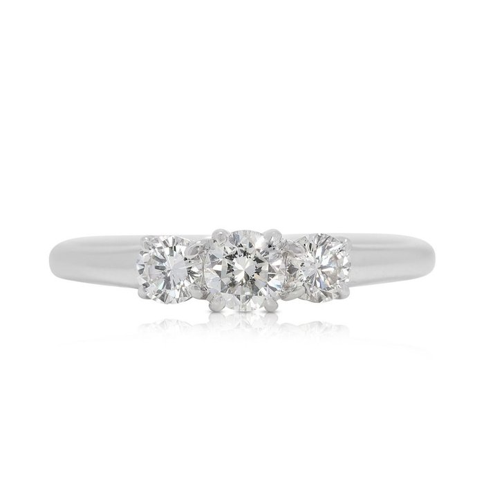 Ring - 18 kraat Hvidguld -  043ct tw Diamant (Natur)