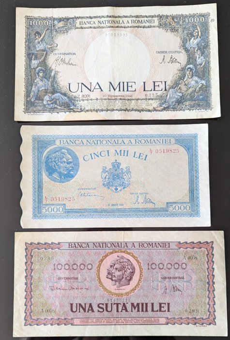 Rumænien. - 8 banknotes - various dates  (Ingen mindstepris)