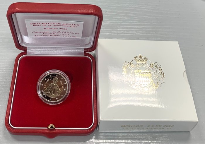 Monaco. 2 Euro 2020 "Honoré III" Proof