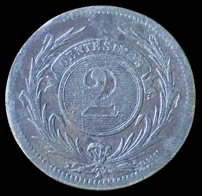 Uruguay. 2 Centesimi - 1894 - (R505)  (Ingen mindstepris)