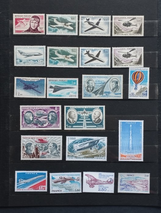 Frankrig 1955/2019 - Fremragende komplet moderne luftpostparti - Yvert PA N° 34 à 83 - 65 années suivies - Complete MNH