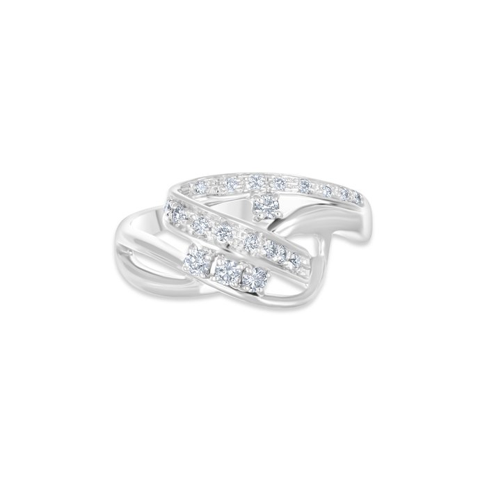 Ring - 18 kraat Hvidguld -  0.38ct. tw. Diamant (Natur)