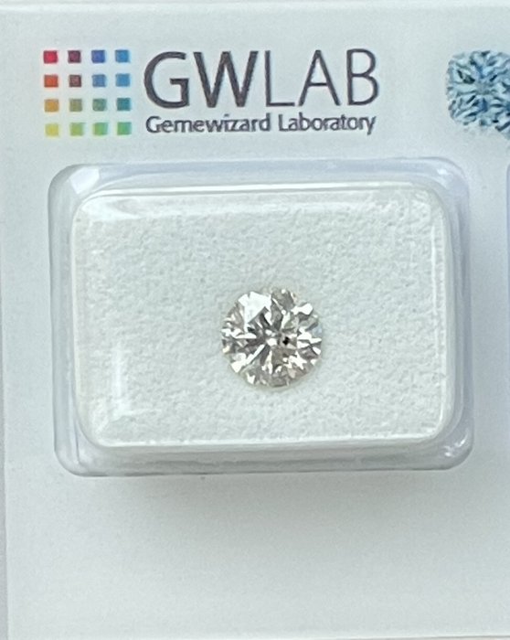 Ingen mindstepris - 1 pcs Diamant  (Natur)  - 1.05 ct - Rund - J - SI3 - Gemewizard Gemological Laboratory (GWLab)