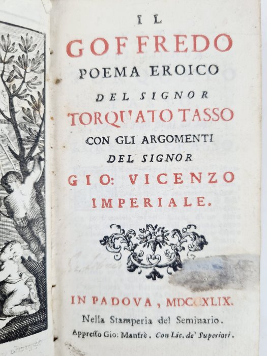 Torquato Tasso - Il Goffredo poema eroico - 1749