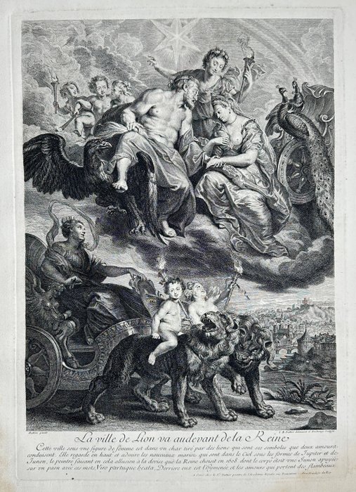 Gaspard Duchange (1662-1757) after Peter Paul Rubens - La Ville de Lion va audevant de la Reine - The City of Lyon goes to meet the Queen