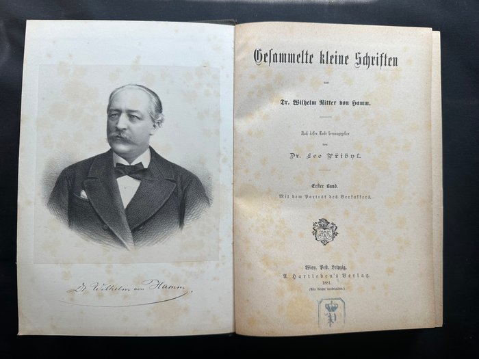 Hamm / Dr Leo Pribyl - Gesammelte kleine Schriften von Dr Wilhelm Ritter von Hamm - 1881