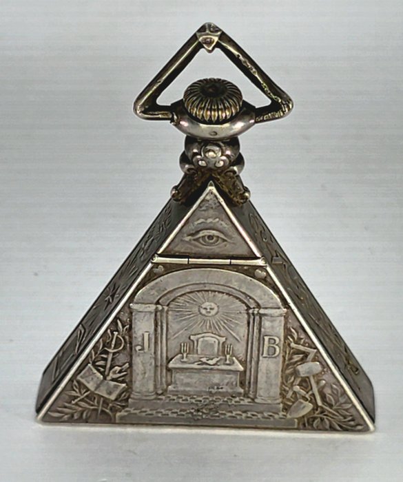 Empor + Sovil Watch Geneve - Silber - Freimaurer - Masonic - Dreieck - gemalt - Schweiz omkring 1920