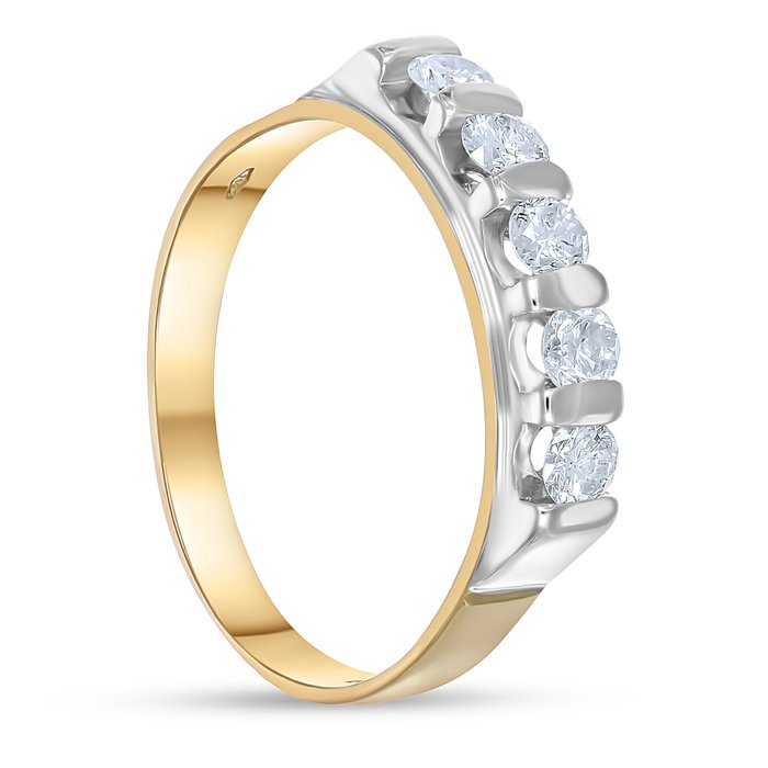 Ring - 18 kraat Hvidguld -  0.70ct. tw. Diamant (Natur)