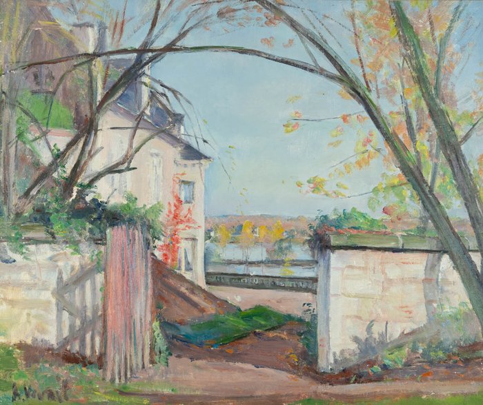 André-Léon Vivrel (1886-1976) - Maison bourgeoise en bord de Seine