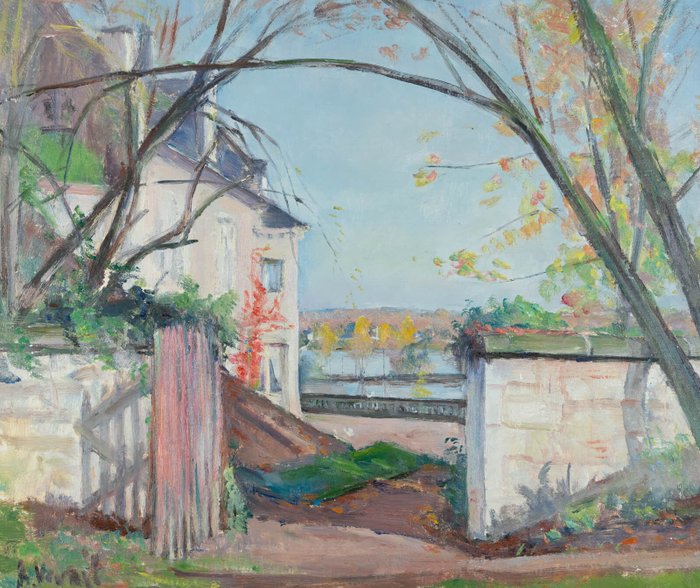 André-Léon Vivrel (1886-1976) - Maison bourgeoise en bord de Seine